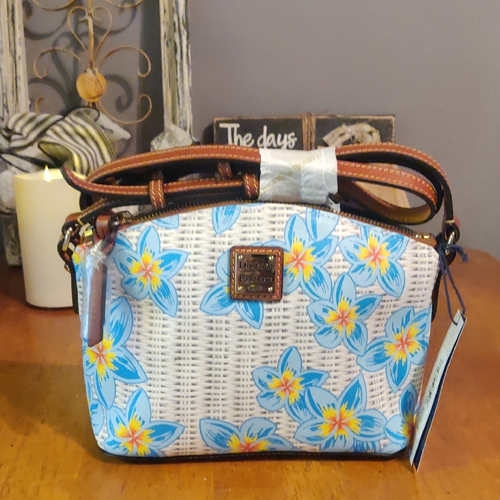 Dooney & Bourke Blue Floral Women's Bag Coated Canvas With Leather